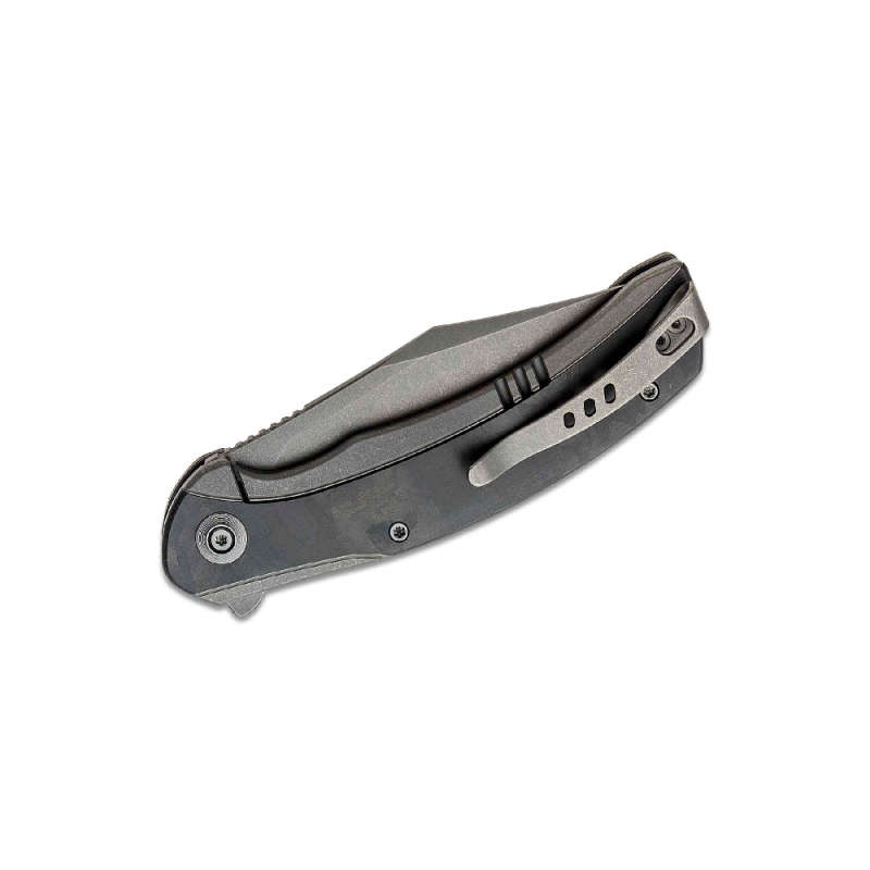 We Knife Snick Titanium Handle Gray/Black With Inlay  WE19022F-2