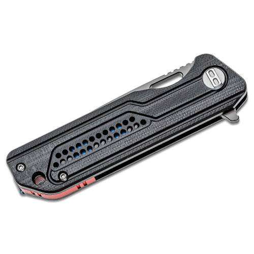 Bestech Circuit D2 Milled Black Contoured G10 Handle - BG35A-2