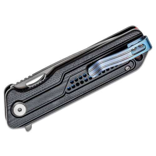 Bestech Circuit D2 Milled Black Contoured G10 Handle - BG35A-2