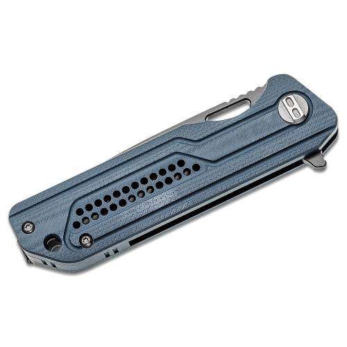 BESTECH Circuit D2 Milled Blue Contoured G10 Handle - BG35B-2