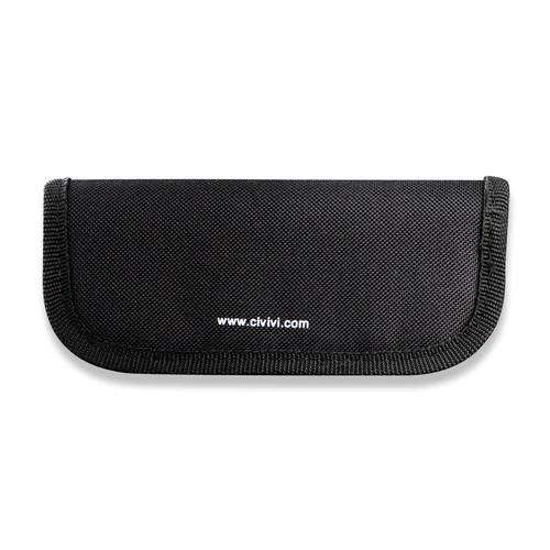 Civivi nylon pouch black zipper - includes cloth and stickers
