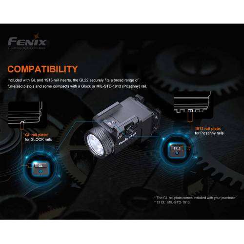 Fenix Tactical Pistol Flashlight with Red Laser - GL22