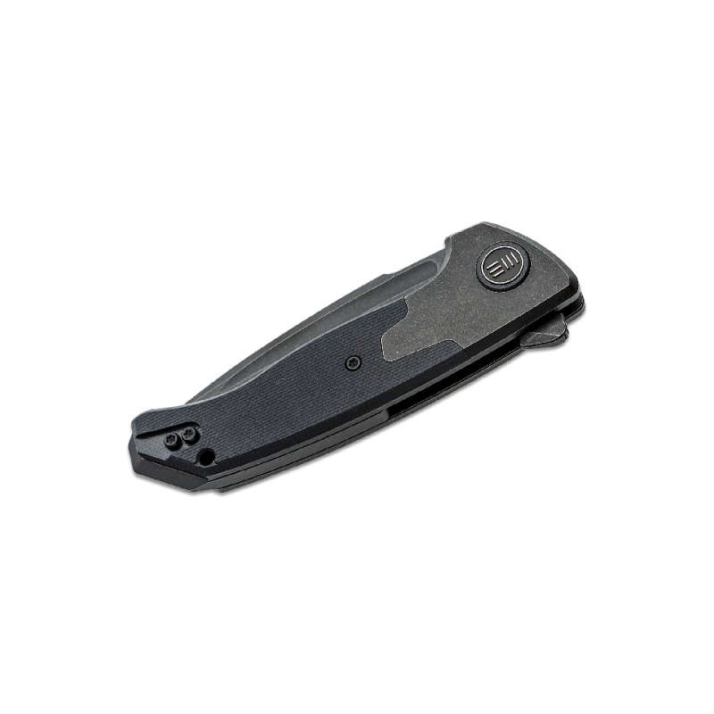 WE Knife Press Check Titanium Black Handle  WE20078B-1