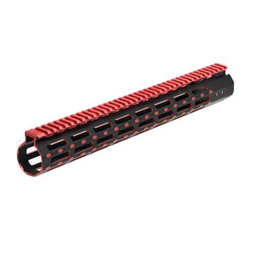 UTG PRO AR15 15" Super Slim Free Float M-lok Compatible Rail-black/red Finish - MTU019SSMR2