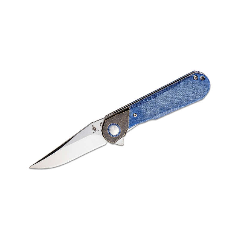 KIZER V3614C2 COMET KNIFE BRASS MICARTA BLUE- V3614C2