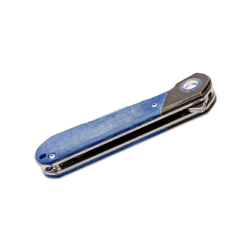 KIZER V3614C2 COMET KNIFE BRASS MICARTA BLUE- V3614C2