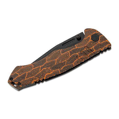 BESTECH Keen II Black and Green Damascus Folding Knife - BT2301F