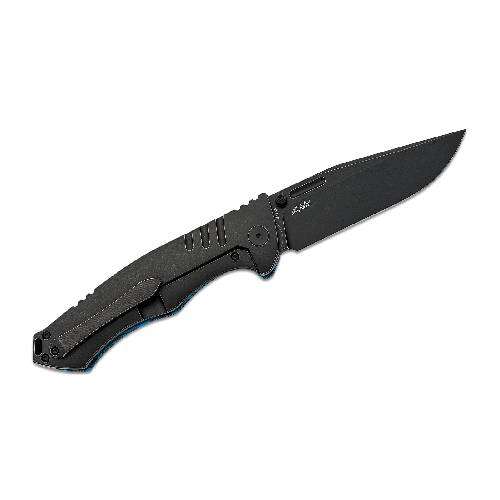 BESTECH Black and Blue Keen II Damascus Folding Knife - BT2301D