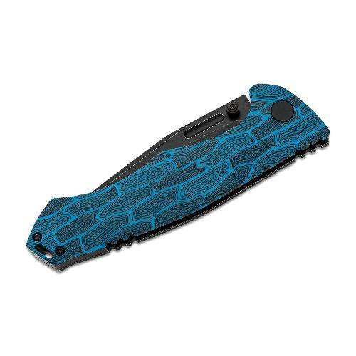 BESTECH Black and Blue Keen II Damascus Folding Knife - BT2301D