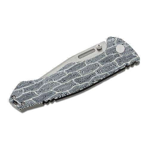 BESTECH Keen II Black and White Damascus Folding Knife - BT2301C