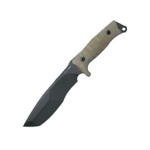 Fox FX-132 MGT Fox Trapper Fixed Blade Knife, Stainless Steel Micarta Green Handle