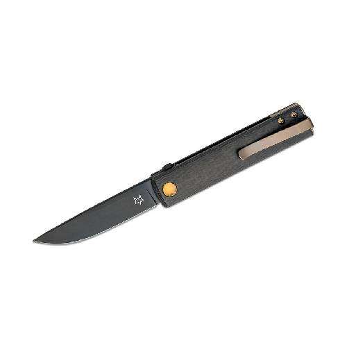 FX-543 CFBR Fox Chnops Folding Knife Stainless Steel M390 PVD Blade, Carbon Fibre 3K Handle