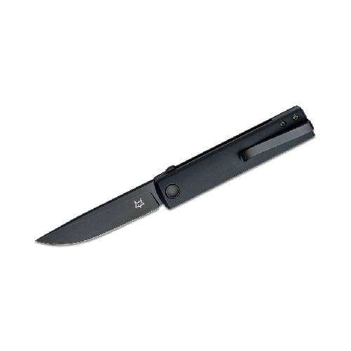 FX-543 ALB FOX Chnops Folding Knife Stainless Steel Becut Top Shield Blade, Aluminium Black Handle
