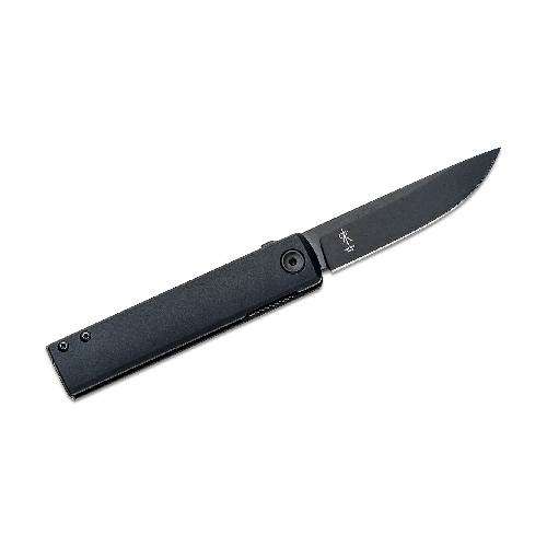 FX-543 ALB FOX Chnops Folding Knife Stainless Steel Becut Top Shield Blade, Aluminium Black Handle