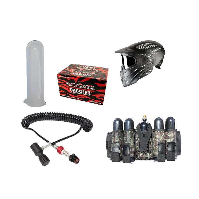 JT PREMISE HEAD-SHIELD GOGGLE BLACK - CLEAR LENS PAINTBALL COMBO