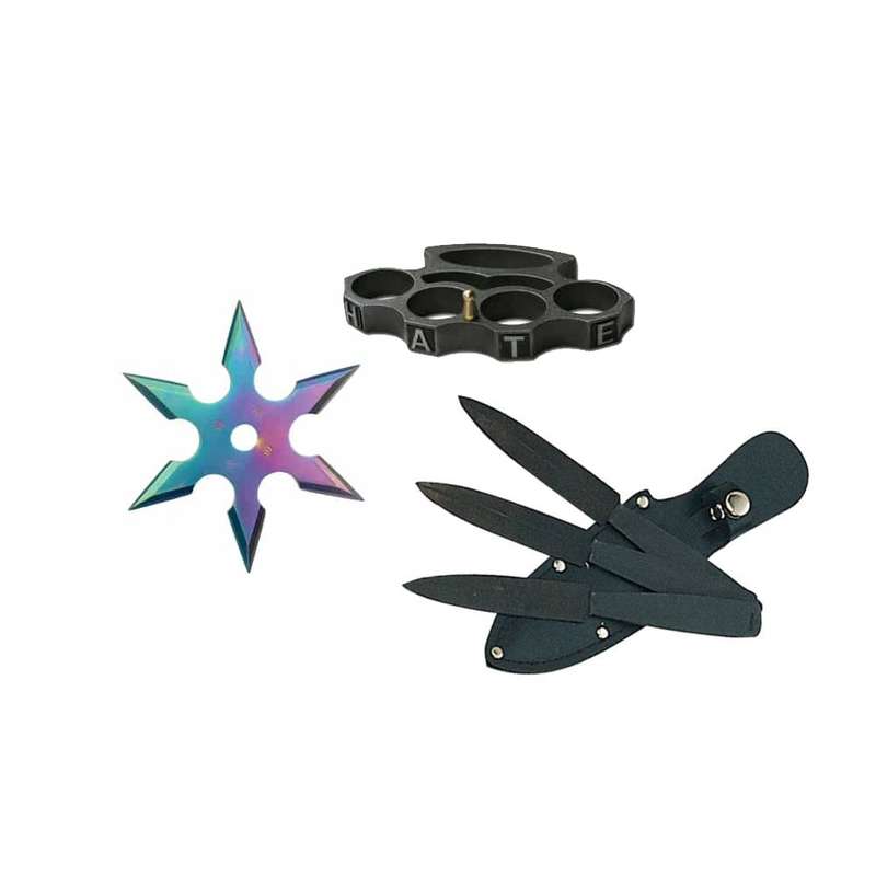 90-19C Throwing Star Set &throwing Knife Combo