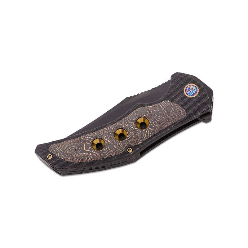 WE Knife Magnetron Flipper Black Titanium Handle with Copper Foil - WE18058-3