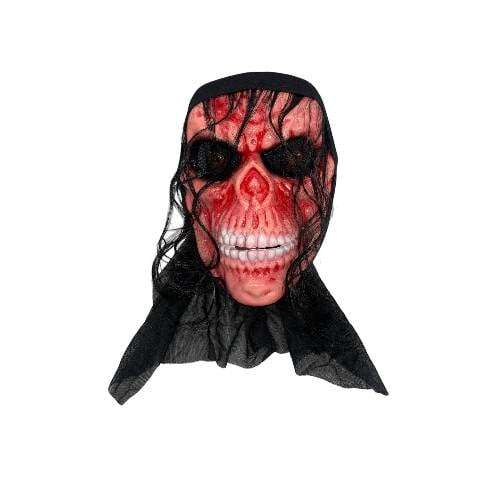FLESH SKELETON MASK WITH HAIR