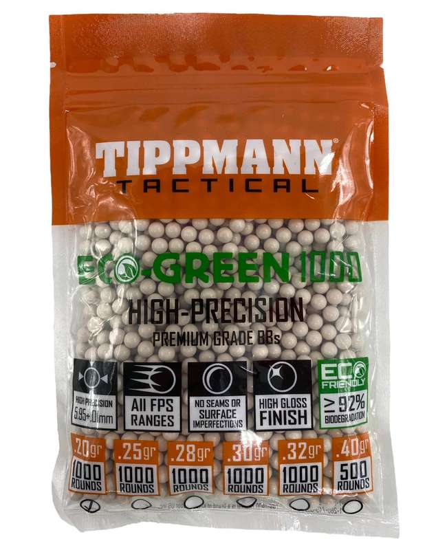 Tippmann 6mm Eco BBs .20g 1000ct White  65549