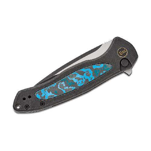 WE Limited Button Lock Kitefin Black Titanium Handle - WE19002N-1