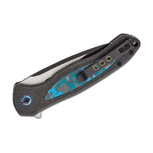 WE Limited Button Lock Kitefin Black Titanium Handle - WE19002N-1