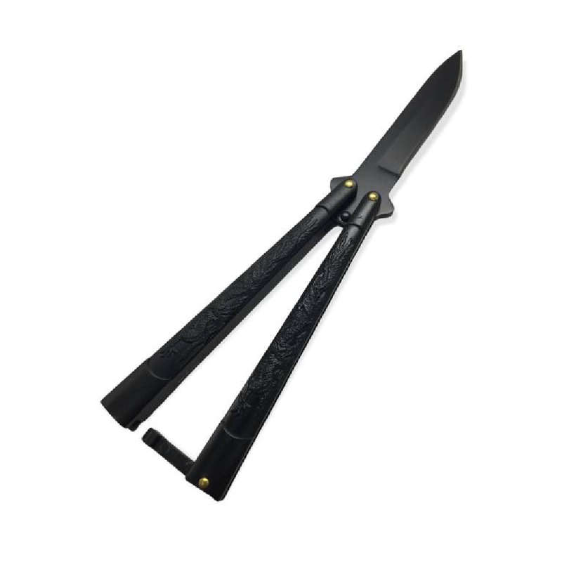 7023 BUTTERFLY KNIFE BLACK HANDLE