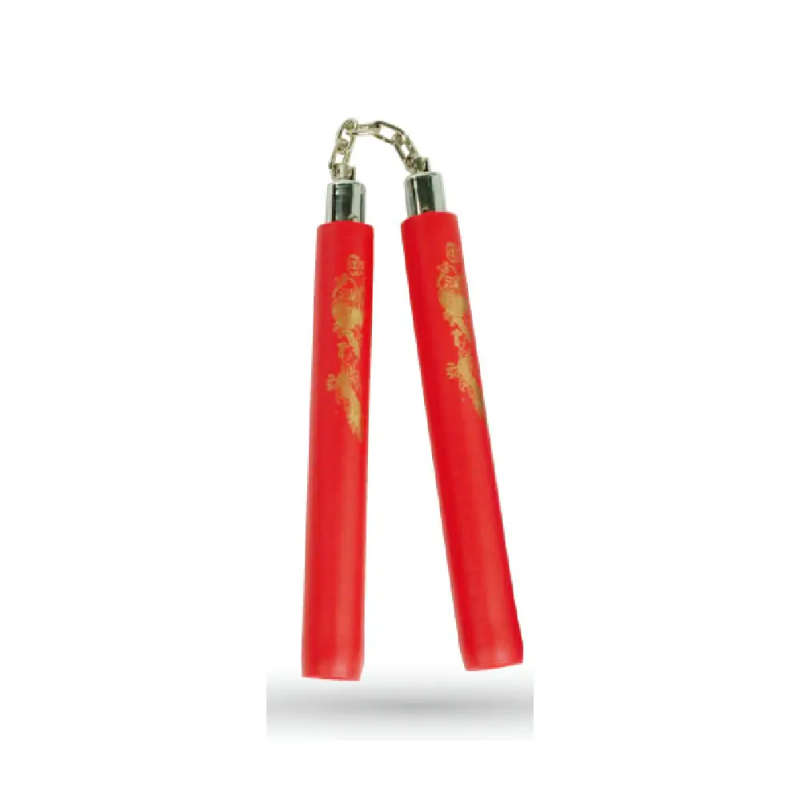 B.B FOAM CHAKU W/DRAGON RED 12" - E111R