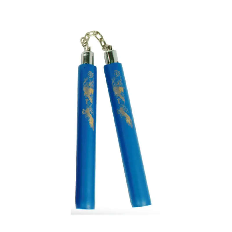 B.B FOAM CHAKU W/DRAGON 12" BLUE - E111U