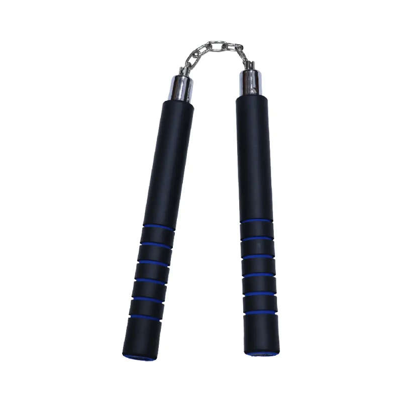 BB FOAM CHAKU BLACK W/BLUE GRIP 12"- E118