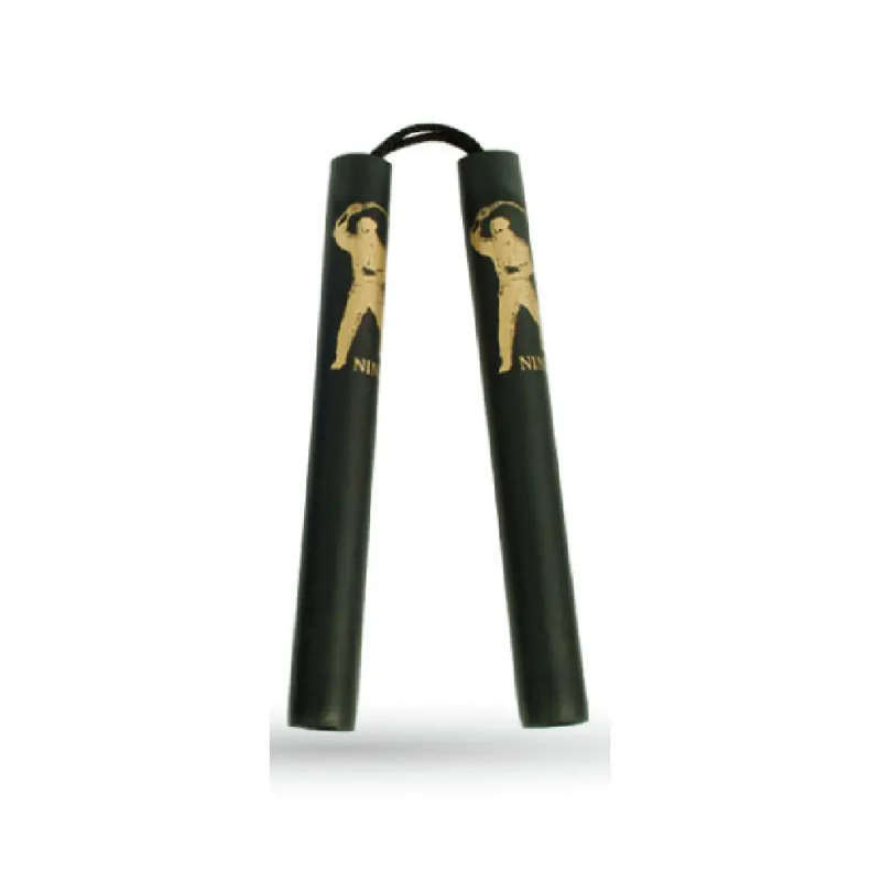 STRING FOAM CHAKU W/NINJA BLACK 12" - E121N