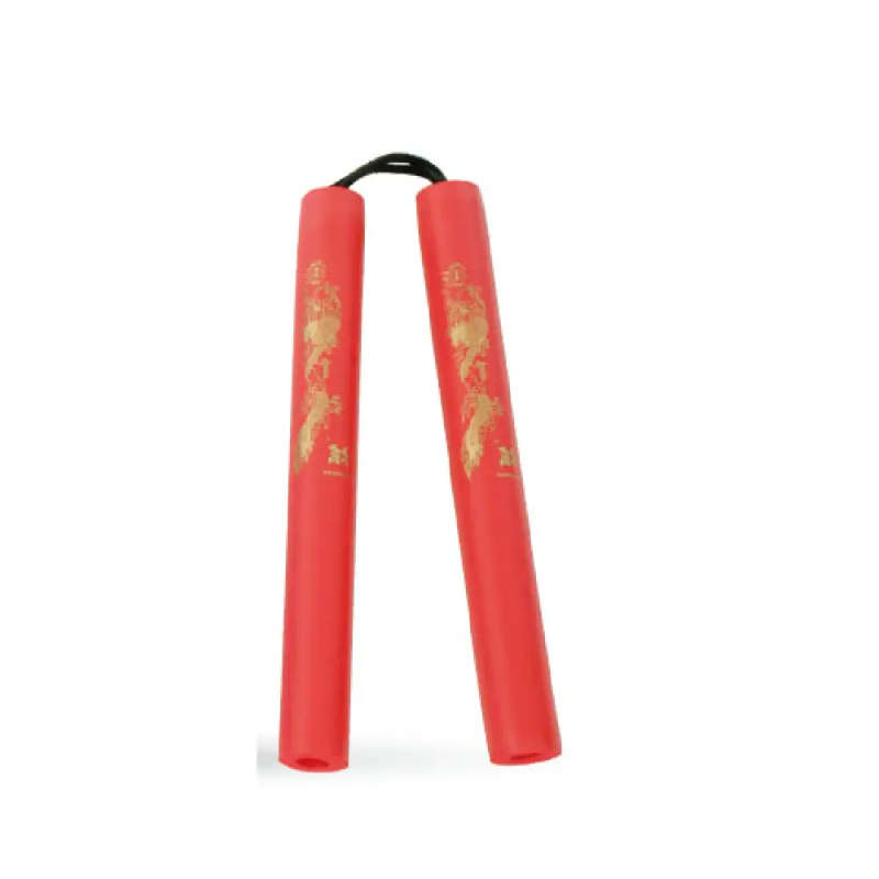 STRING FOAM CHAKU W/DRAGON RED 12" - E121R