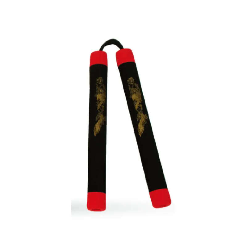STRING FOAM CHAKU RED/BLACK  W/DRAGON - E126A
