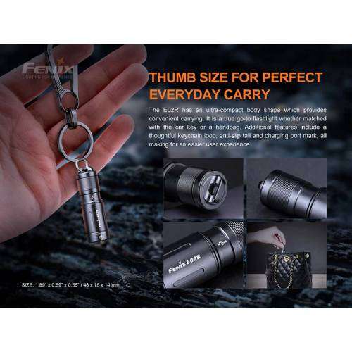 Fenix E02R LED Flashlight (Blue)