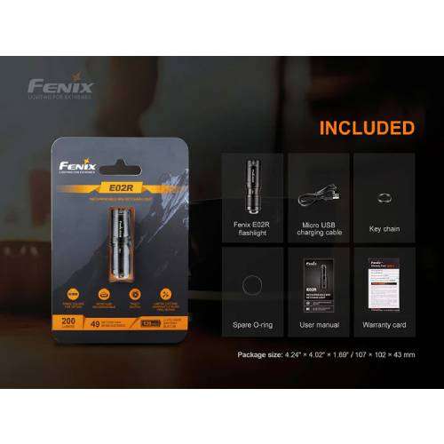 Fenix E02R LED Flashlight (Blue)