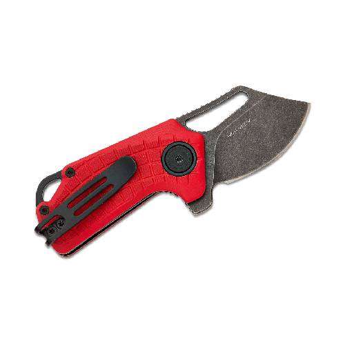Black FOX Puck Folding Knife D2 Black PTFE Stone Washed Blade - BF-761 R