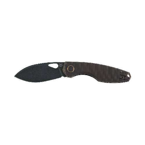 FOX Chilin Folding Knife M398 Black PVD Stone Washed Blade Black - FX-530 TIDSW