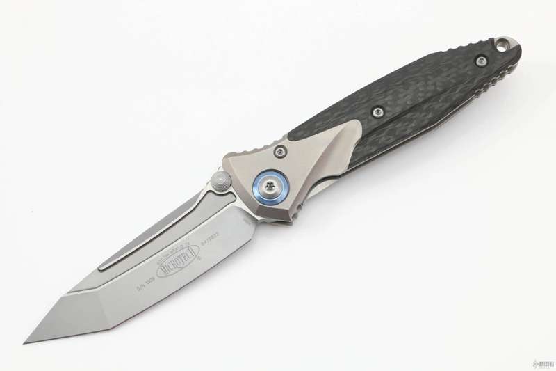 SOCOM Bravo Mini TE Titanium Handle Bead Blast Standard Blue Ti Pivot Collar Carbon Fiber Scales ...