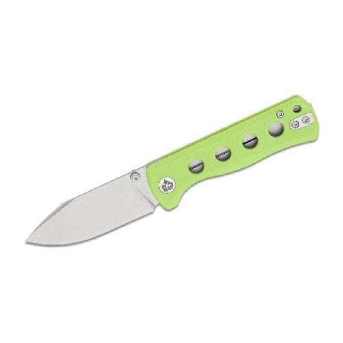 QSP CANARY FOLDER LINER LOCK 14C28N STONEWASHED NEON G10 - QS150-C1 