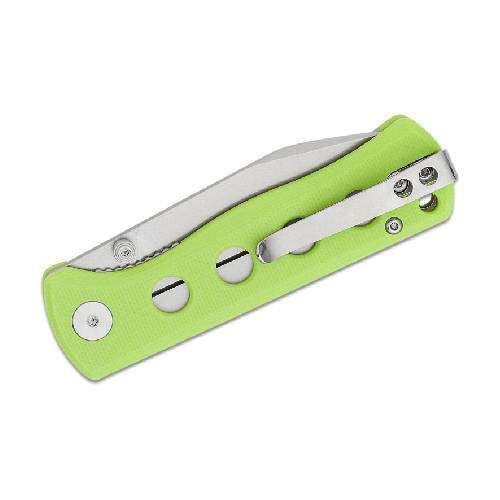 QSP CANARY FOLDER LINER LOCK 14C28N STONEWASHED NEON G10 - QS150-C1 