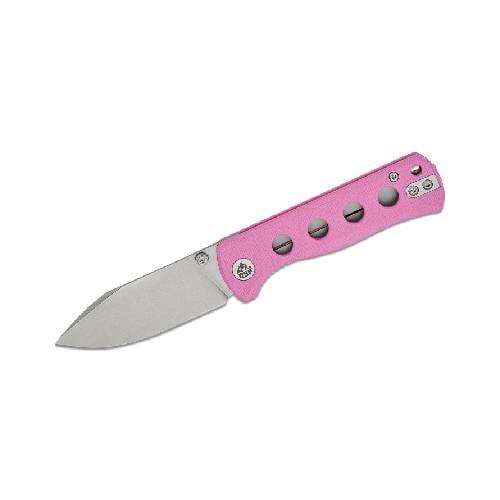 QSP CANARY FOLDER LINER LOCK 14C28N STONEWASHED PINK G10 - QS150-H1 