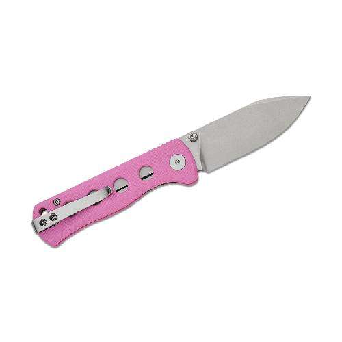 QSP CANARY FOLDER LINER LOCK 14C28N STONEWASHED PINK G10 - QS150-H1 