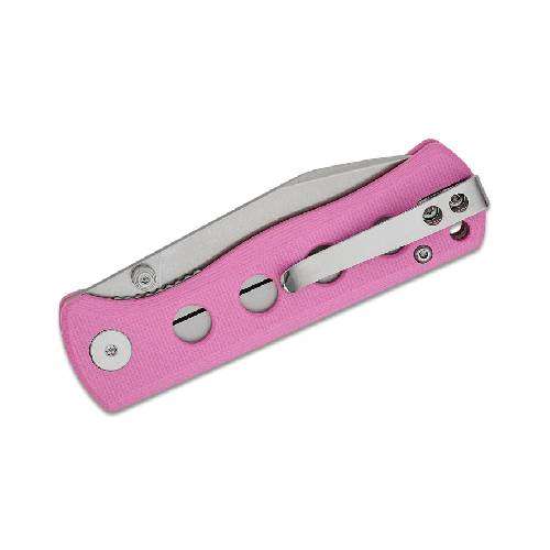 QSP CANARY FOLDER LINER LOCK 14C28N STONEWASHED PINK G10 - QS150-H1 