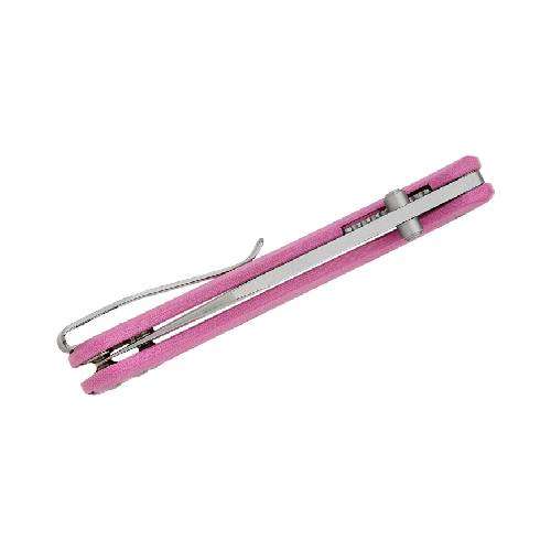 QSP CANARY FOLDER LINER LOCK 14C28N STONEWASHED PINK G10 - QS150-H1 