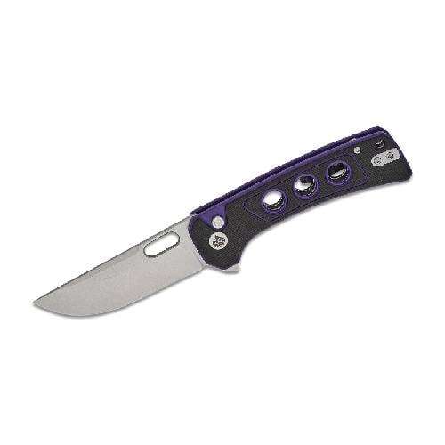 QSP UNICORN BUTTON LOCK 14C28N BLACK STONEWASHED BLACK/PURPLE G10 - QS156-B1