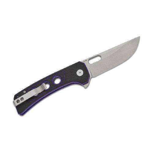 QSP UNICORN BUTTON LOCK 14C28N BLACK STONEWASHED BLACK/PURPLE G10 - QS156-B1