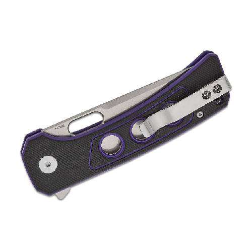QSP UNICORN BUTTON LOCK 14C28N BLACK STONEWASHED BLACK/PURPLE G10 - QS156-B1