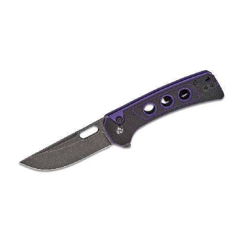 QSP UNICORN BUTTON LOCK 14C28N BLACK STONEWASHED BLACK/PURPLE G10 - QS156-B2
