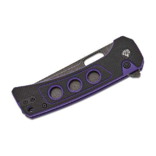 QSP UNICORN BUTTON LOCK 14C28N BLACK STONEWASHED BLACK/PURPLE G10 - QS156-B2