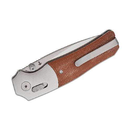 QSP VAULT GLYDE LOCK 14C28N STONEWASH SATIN TAN MICARTA - QS157-C1