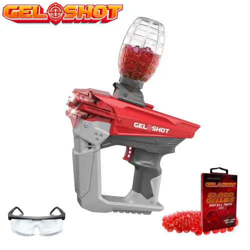 Gel Shot Blaster - Fully Automatic with 10 000 Gellies Water Beads - Red - GS-1000-RB